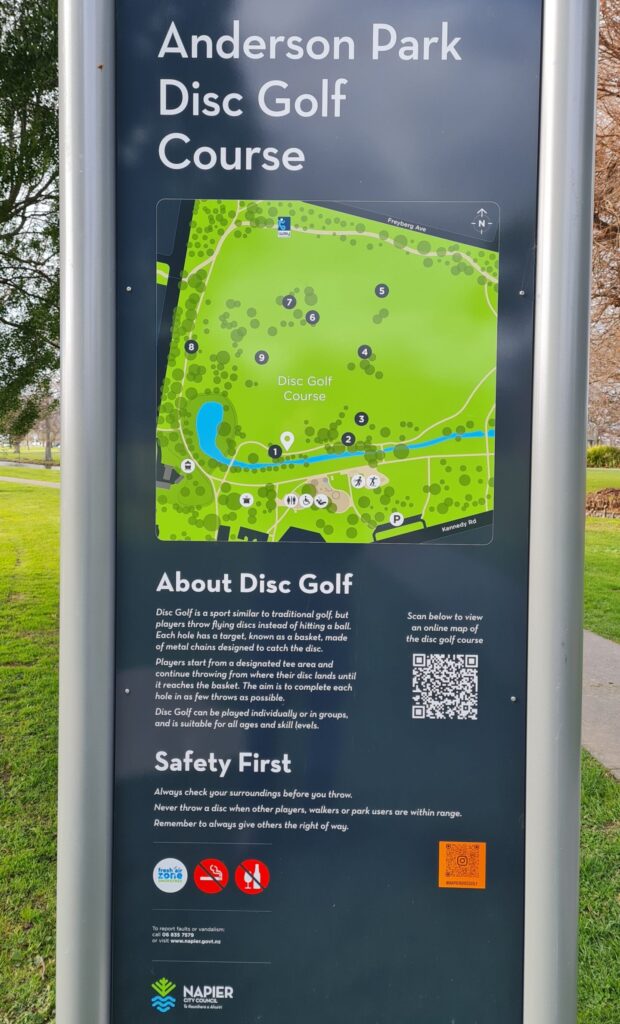 Anderson Park Disc Golf course map